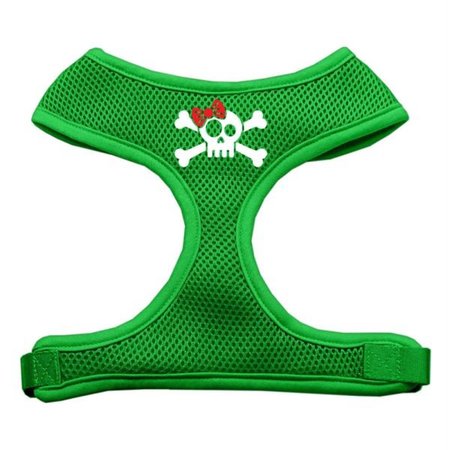 UNCONDITIONAL LOVE Skull Bow Screen Print Soft Mesh Harness Emerald Green Large UN906261